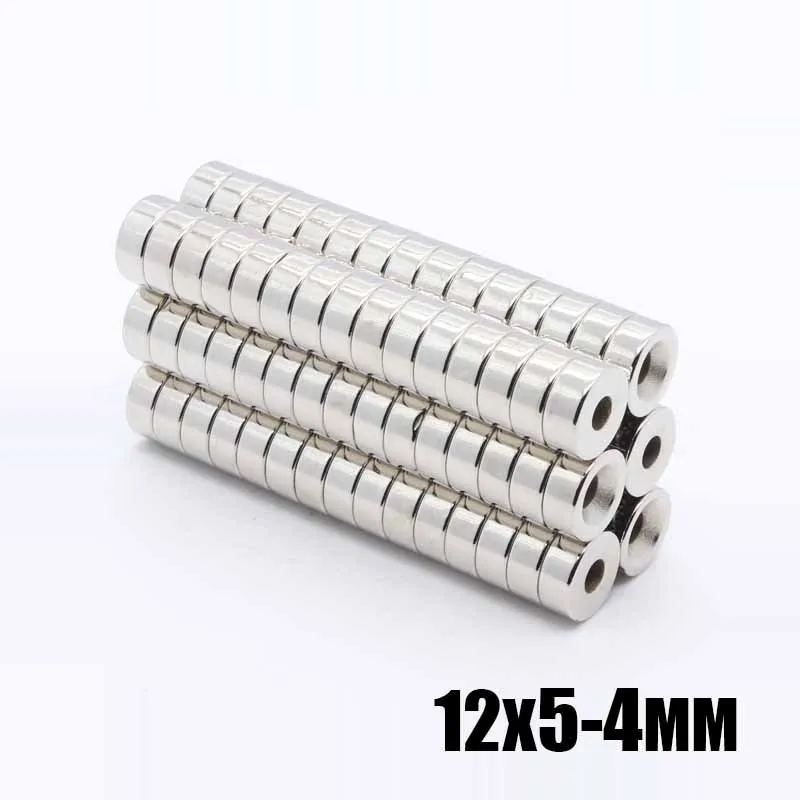 50PCS 12x5-4 mm Super Strong Round Neodymium Countersunk Ring Magnets 12 mm x 5 mm Hole: 4 mm Rare Earth N35