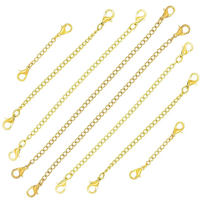 JOBulk-Extension de collier en acier inoxydable, bracelet arc-en-ciel, ster corrigé, prolongateur de structure, bricolage, bijoux exécutifs, 5 pièces