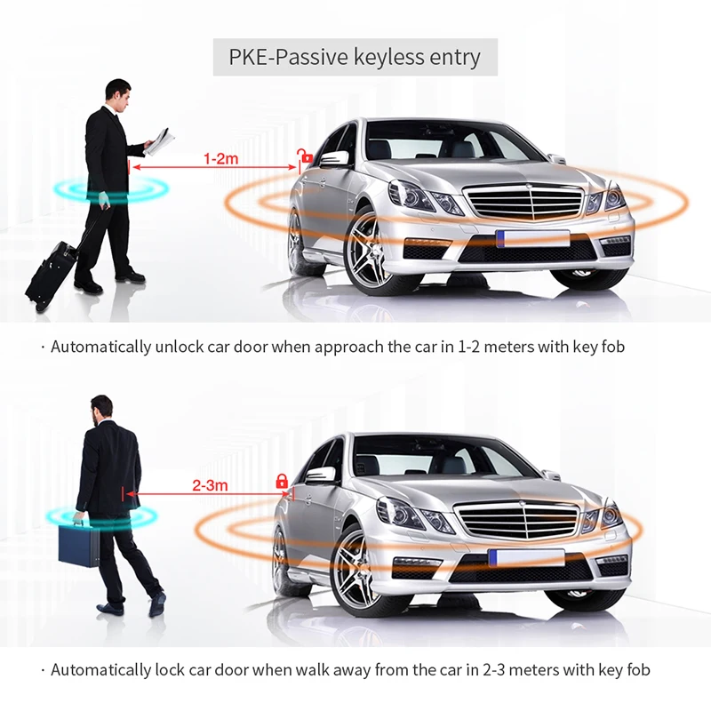 EASYGUARD pke car alarm remote start stop compatible with factory OEM push start button security alarm keyless entry