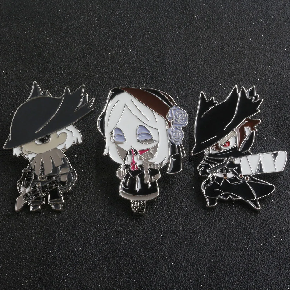 SG New Bloodborne & Dark Souls Hunters Ludwig Maria Blood Source Doll Figure Shirt Coat Brooches Pins Keyring Choker Jewelry