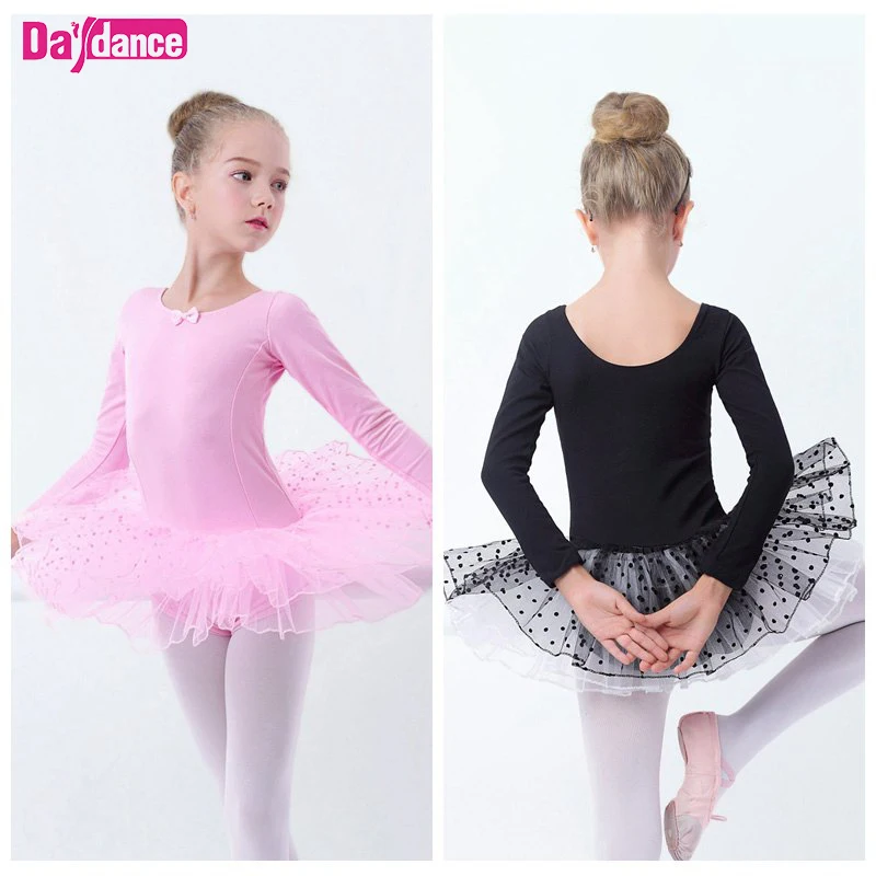 

Girls Ballet Dress Tutu Round Neck Ballet Fluffy Dress Swan Lake Girls Dance Clothing Dot Dance Skirt With Bow Knot