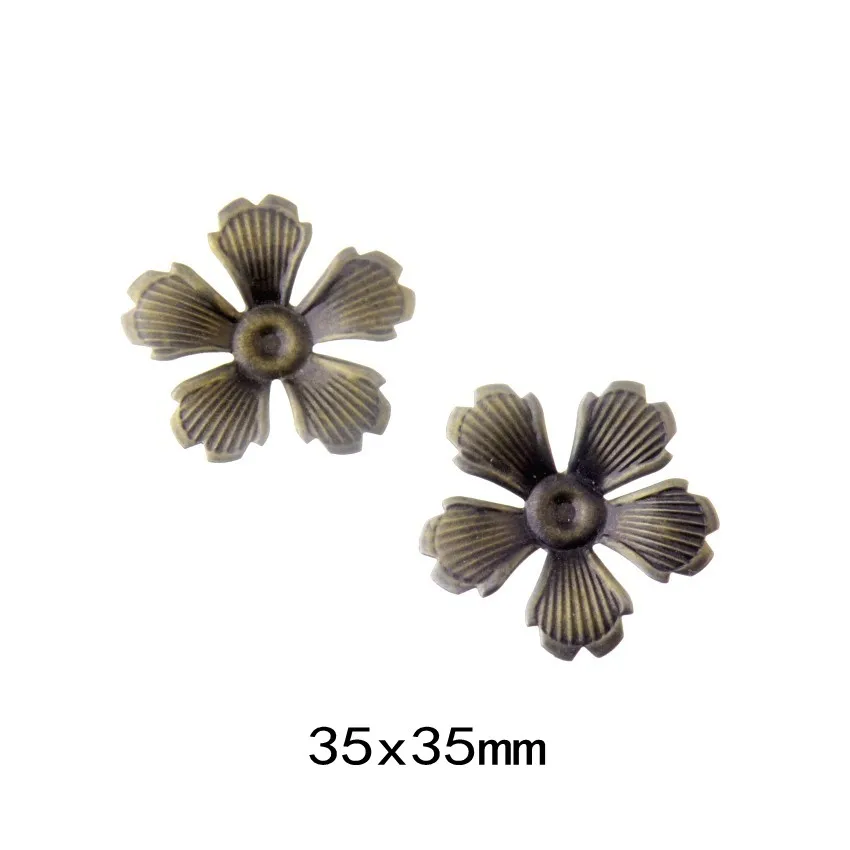 Free shipping Flower Wraps Connectors Antique Bronze Metal Crafts Gift Decoration DIY Embellishments Scrapbooking