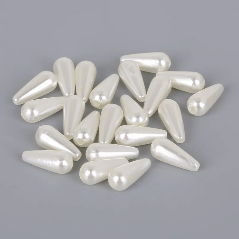 6x10mm 6x14mm 8x14mm Tear Drop Round White Ivoy Pearl Imitation ABS Beads For Jewelry Findings Making Top Sale