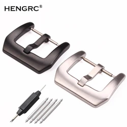 Metal Watch Buckle 18mm 20mm 22mm 24mm Men Watchband Strap Silver Black Brushed 316L Stainless Steel Clasp Accessories
