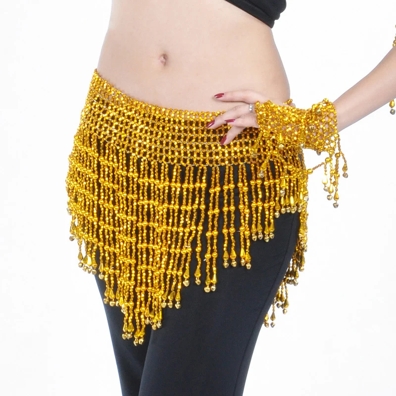 Cinturón de baile con flecos y borla de cuentas enganchado a mano para mujer, cadena de danza del vientre, cadena de cintura de danza del vientre, accesorios de disfraces