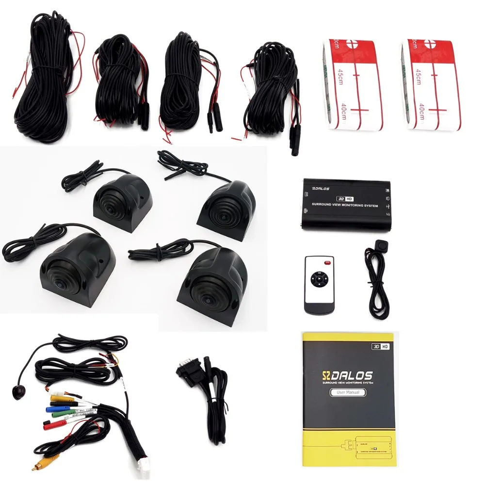 SZDALOS 3D HD 360 Surround view Monitoring System for Bus, RV, Motorhome, Truck  with HD 1080P  4-CH DVR Recorder