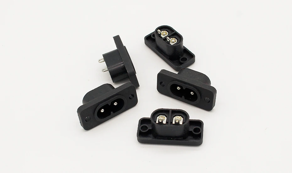 Neue Heiße Verkauf AC250V 2,5 A 5 stücke 2Pin IEC 320 C8 Schraube Montieren Einlass Steckdose – Detail 2