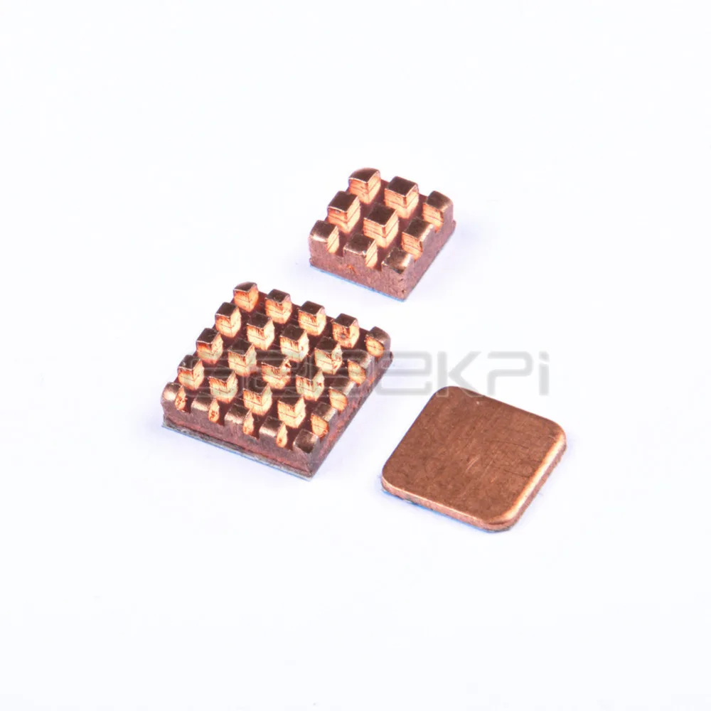 GeeekPi 3pcs Pure Copper Heat Sinks Set 3 pieces Heatsinks Cooling Kit for Raspberry Pi 3 Model B / B Plus / B+