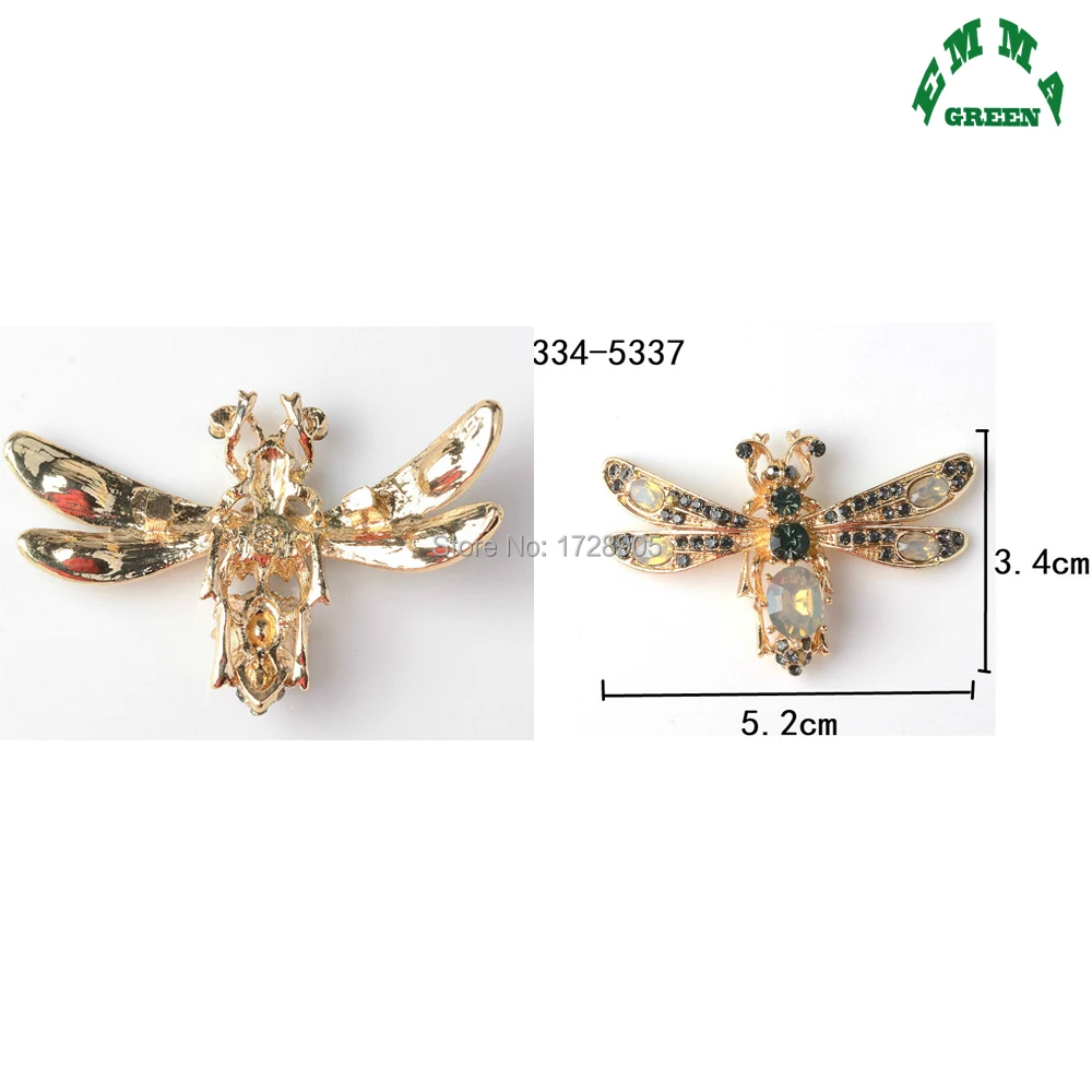 Crystal Bee Honeybee Button 10pcs 34x52mmTrendy Alloy Charms DIY Pendant Gold Color Handmade Jewelry for Necklace Bracelet