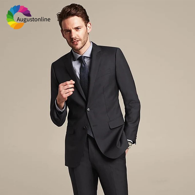 

Smart Casual Black Men Suit Wedding Suits Groom Blazer Tailored Made Slim Fit Formal Tuxedo Best Man 2018 Costume Homme 2 Pieces