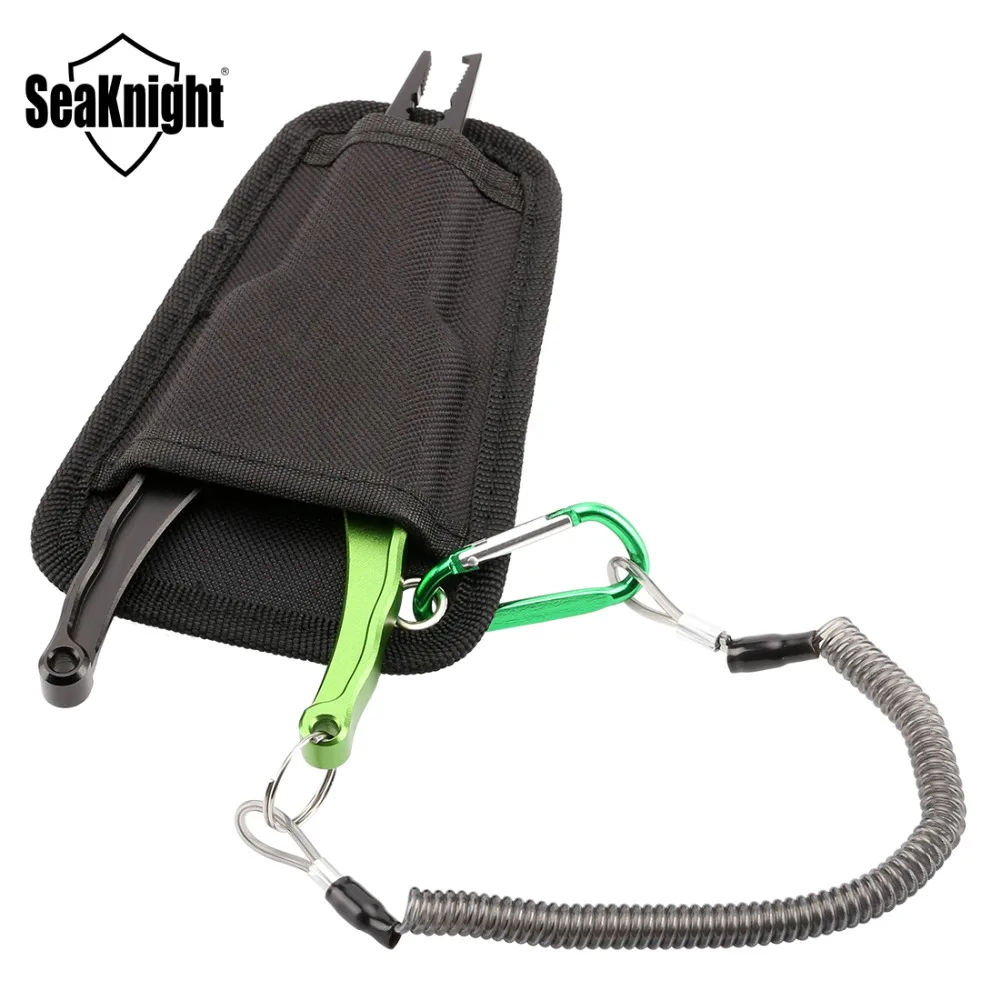 SeaKnight SK002 Fishing Pliers 180mm 104g Multifunctional Cutting Scissors Hook Remover Piler Retention Rope Fishing Tool Bag