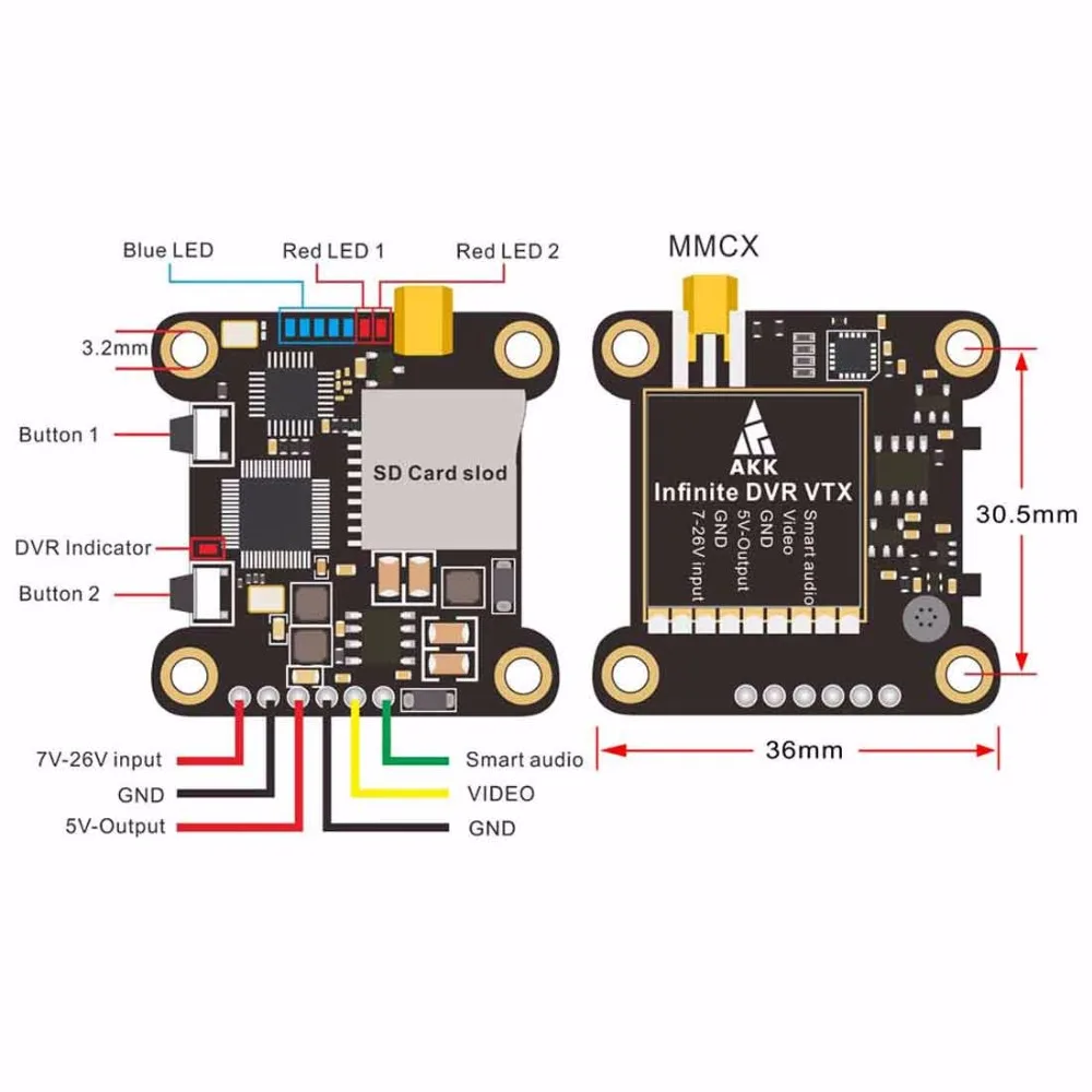 AKK Infinite DVR VTX Support OSD Configuring Upgraded Long Range Version