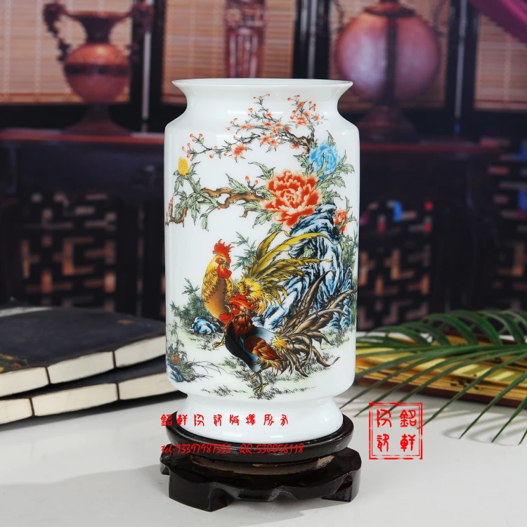 Simple Modern Jingdezhen Ceramic Crafts Small Vase Arrangement Home Decoration Rich Bamboo Hydroponics Living Room Arrangement