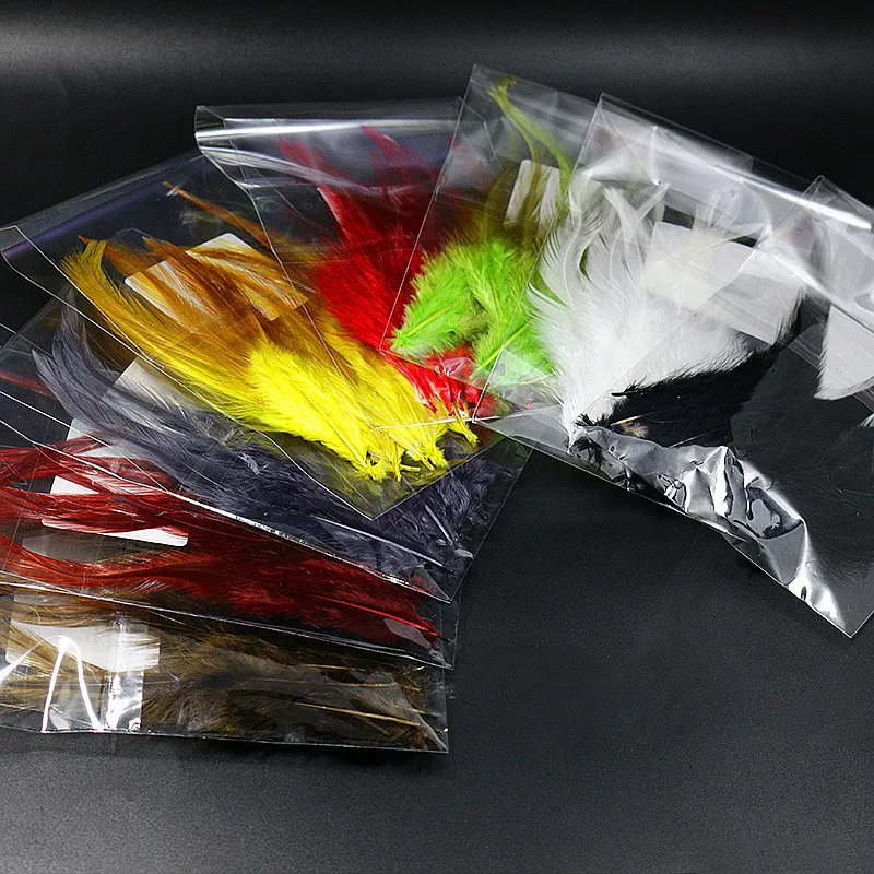 80pcs/lot 8colors assorted rooster saddle hackle for streamer&woolly bugger flies hybrid fly tying hackle feather hand selected