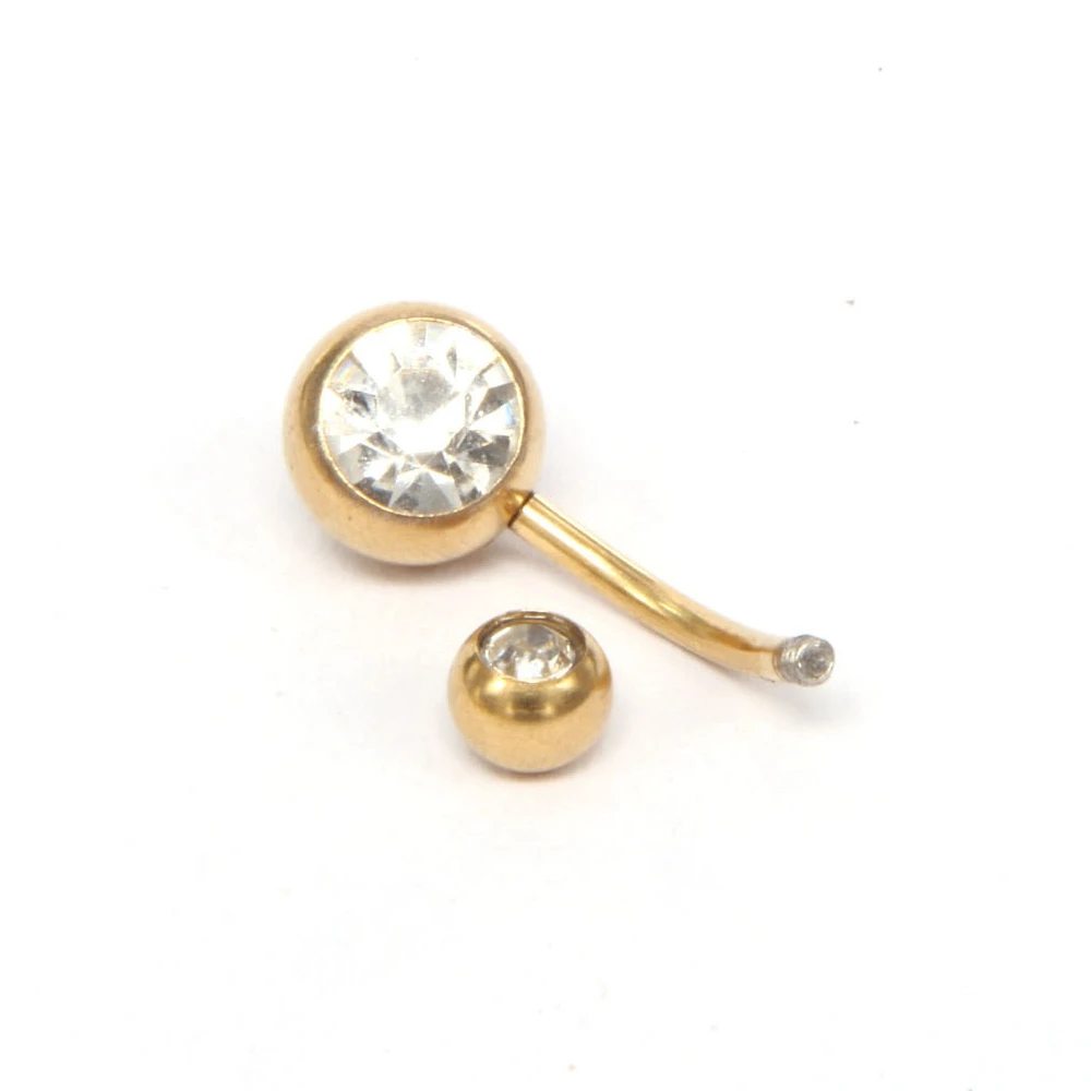 1pc Fashion CZ Crystal Belly Button Rings Piercing Body Jewelry Gold-Plated Medical Stainless Steel Navel  Bell Button Rings