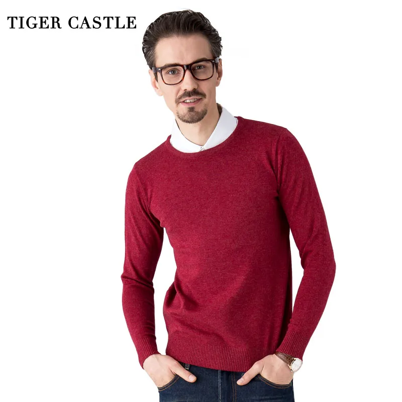 

TIGER CASTLE Men Knitted Sweater Brand Quality Elastic Pullovers for Men Spring Autumn Lightweight Male Casual SweatshirtsXGL008