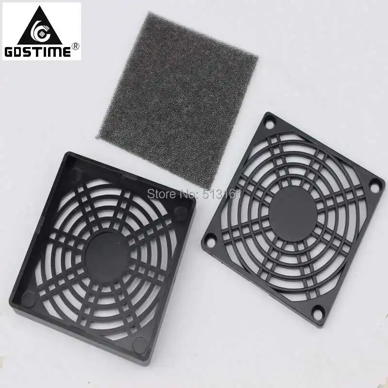 2 Pcs Gdstime 12 Cm 120 Mm Penggemar Tahan Debu Layar Computer Casing Jaring Buah Debu Spons Penyaring Hitam