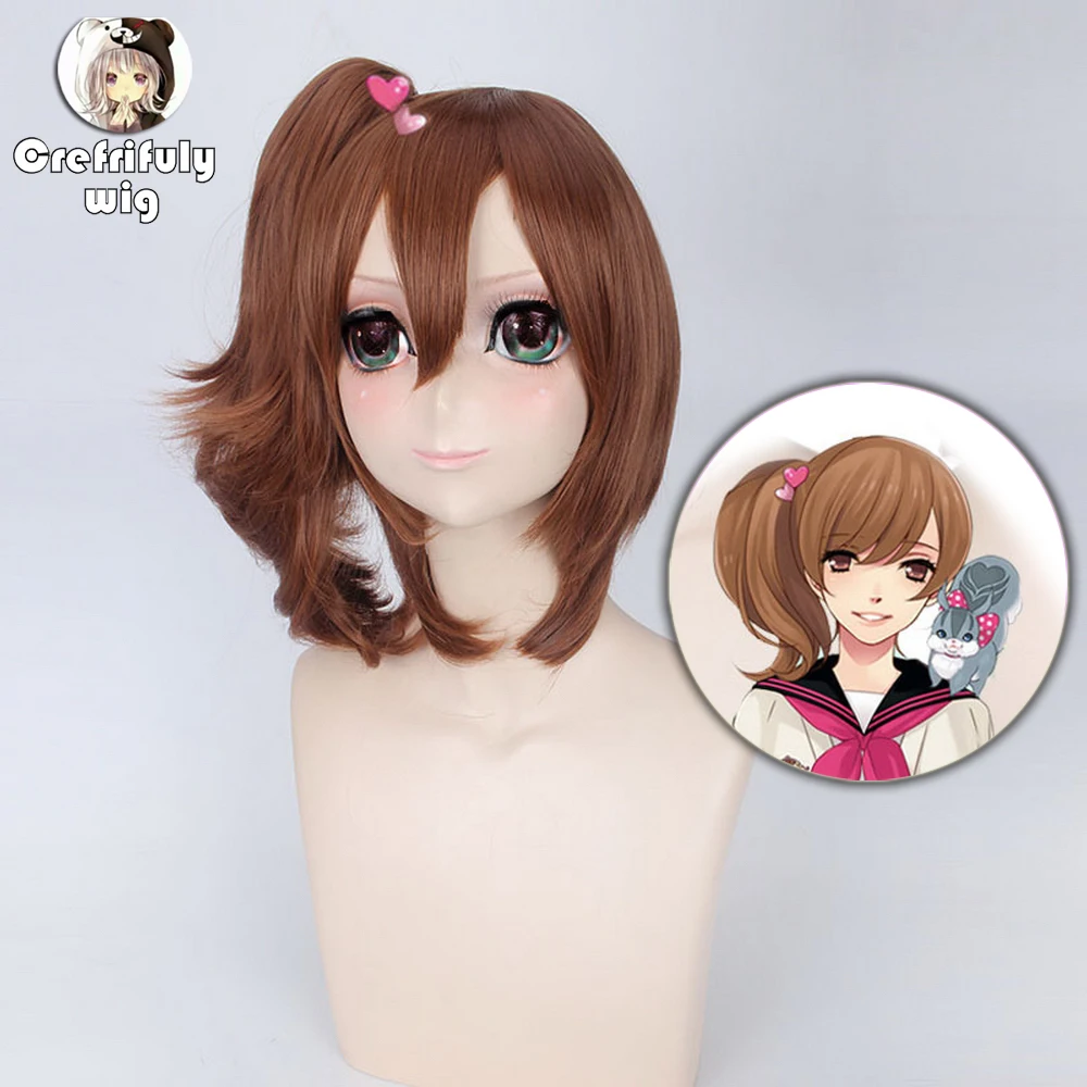 New Brothers Conflict Ema Asahina Hinata Brown Synthetic Long Hair Cosplay Wigs For Women Clip on Ponytail Heat Resistant