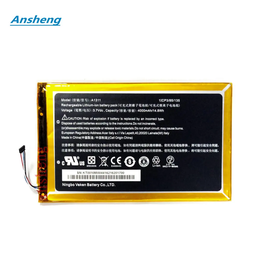 

Original 3.7V 4000mAh A1311 Battery For Acer Iconia Tab A1-830 A1311 A1 830 Tablets PC