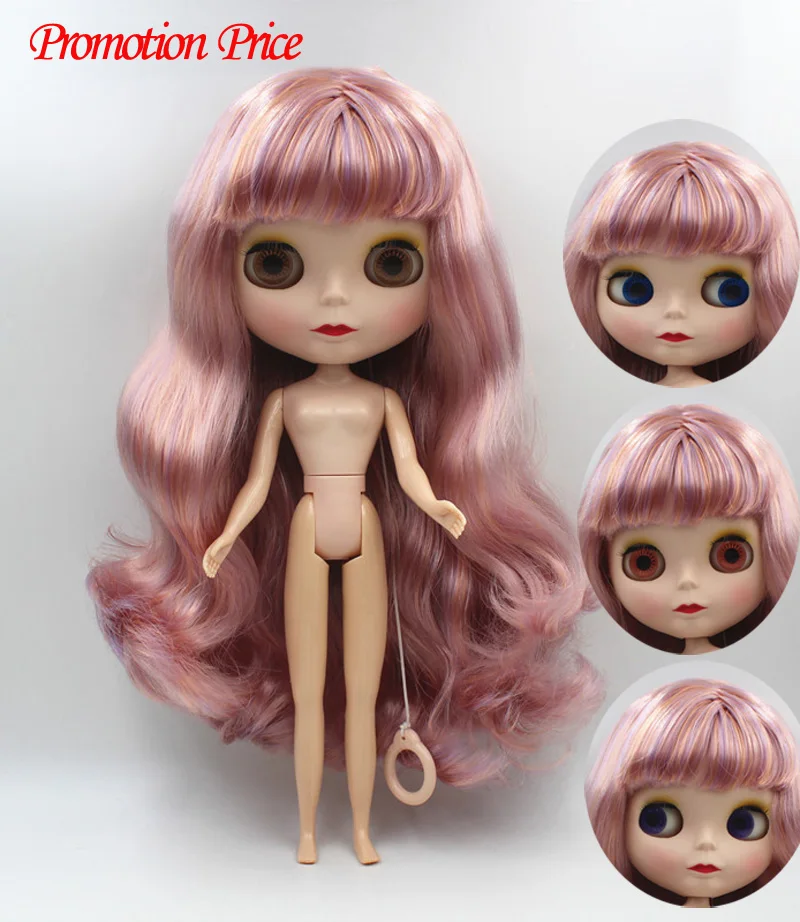 

Promotion price BJD joint 10-11 DIY Nude Blyth doll birthday gift 4 colour big eyes dolls with beautiful Hair cute toy