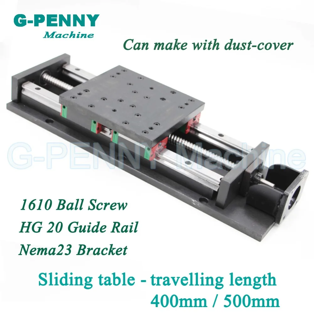 CNC Z axis sliding table traveling Motion length 400mm HG20 Linear Motion Guide Rail linear motion Ball Screw 1605/1610