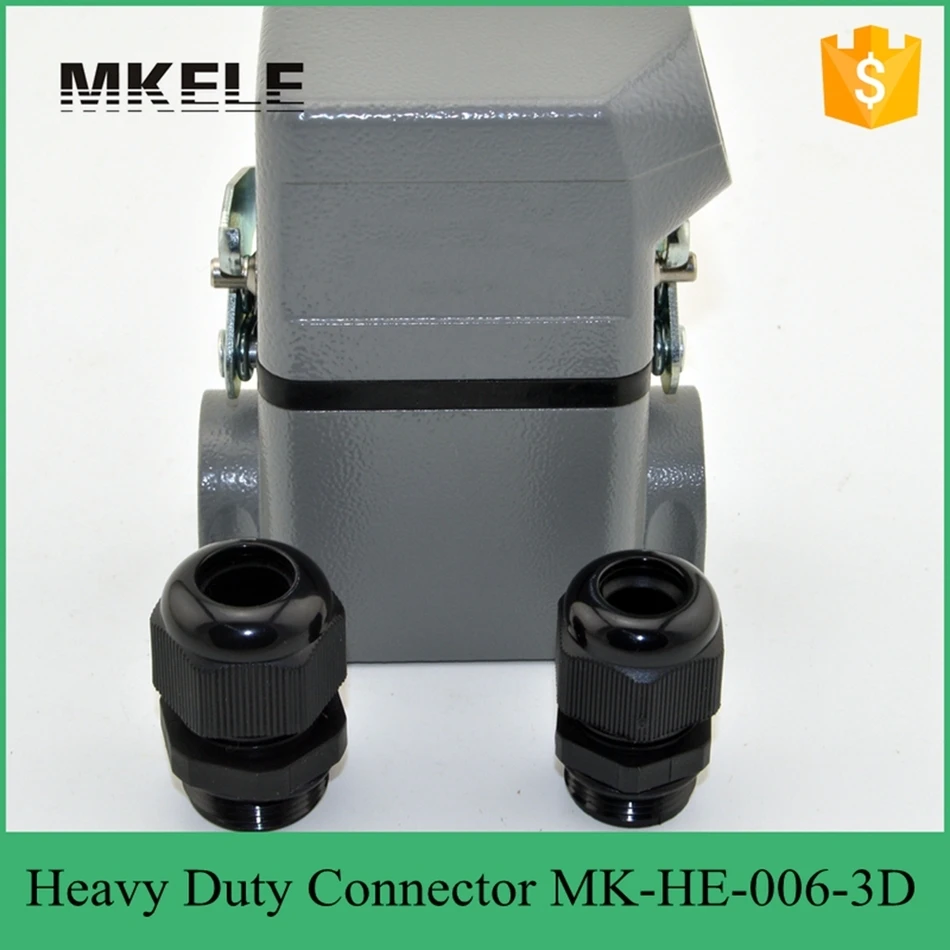 6 PIN 16A Rated Voltage 400/500V Rectangular Heavy Dc Power Cable Connector,heavy Duty Compression Connector MK-HE-006-3D