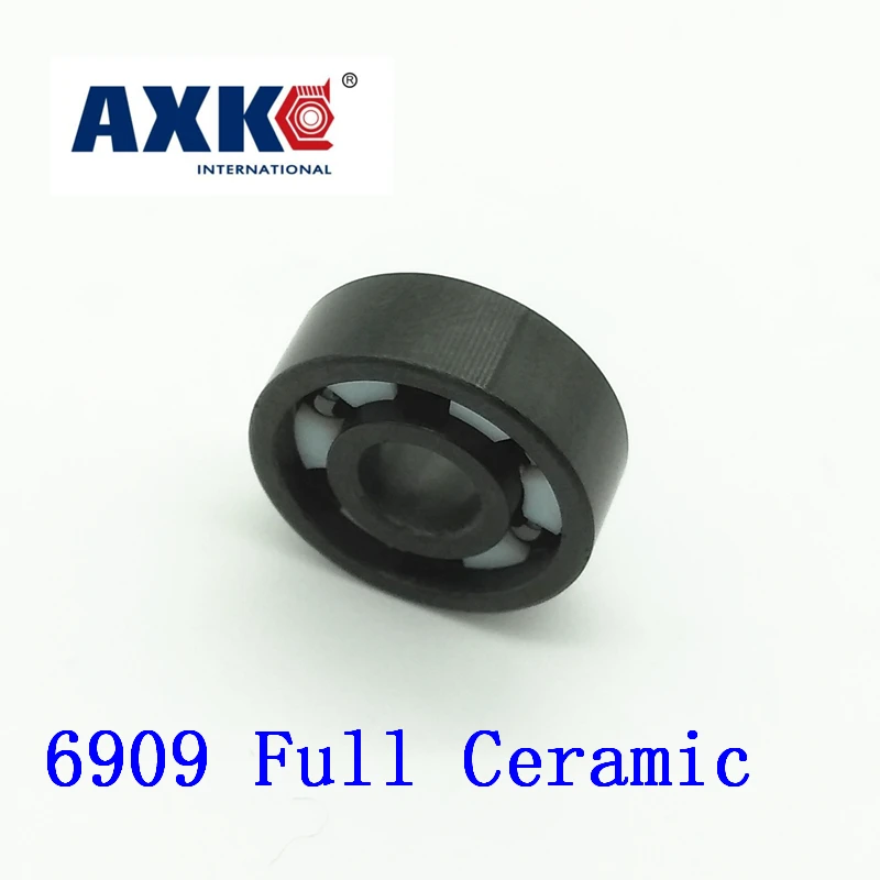 2023 Real Rolamentos Axk 6909 Full Ceramic Bearing ( 1 Pc ) 45*68*12 Mm Si3n4 Material 6909ce All Silicon Nitride Ball Bearings