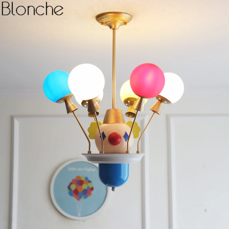 

Nordic Clown Balloon Pendant Lights for Children's Room Bedroom Modern Led Hanging Lamp Kids Gift Home Decor Lighting Fixtures