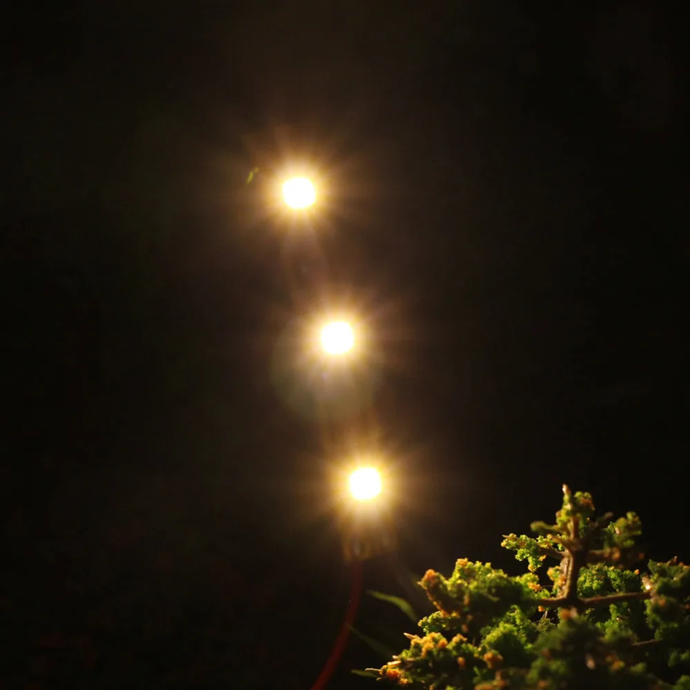 Evemodel 10pcs Pre-wired Warm White Bright White 3-LEDs SMD LED 3528 Light  Strip Self-adhesive 12V 5CM DD03