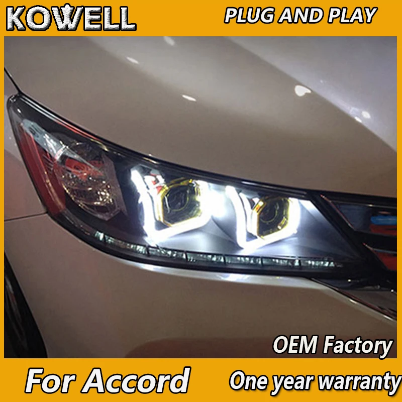 

KOWELL Car Styling for Honda Accord 9th Headlights 2013-2015 New Accord 9 LED Headlight LED DRL Bi Xenon Lens High Low Beam Park