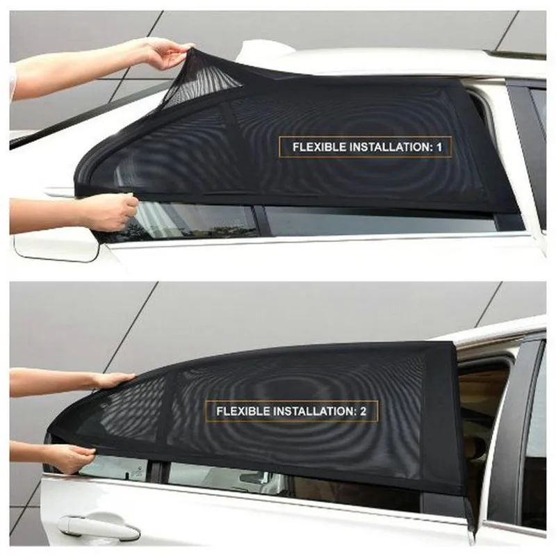 2PCS Car mosquito net car Window Mesh  Shield Sunshade Visor Net Mosquito Repellent UV Protection Anti Mosquito Window Covers