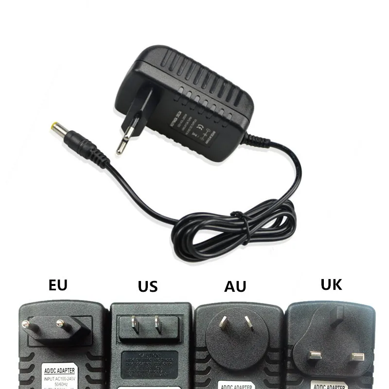 AC110 220V Power Supply Adapter Transformer LED Strip 1A 2A 3A 4A 5A 6A 7A 8A 10A DC 12V Power Supply Adapter US/EU/UK/AU Plug