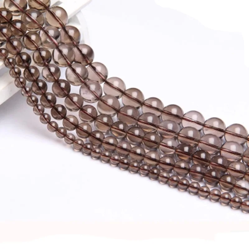 

Smoky Quartz Stone Natural Gemstone Diy Loose Beads For Jewelry Making Strand 15" Wholesale !
