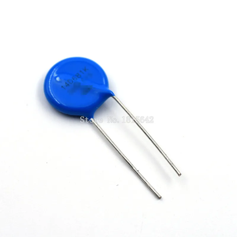 20 Buah 14D681K Varistor 14D-681K 14D681 680V Piezoresistor Bergantung Tegangan Logam Resistor