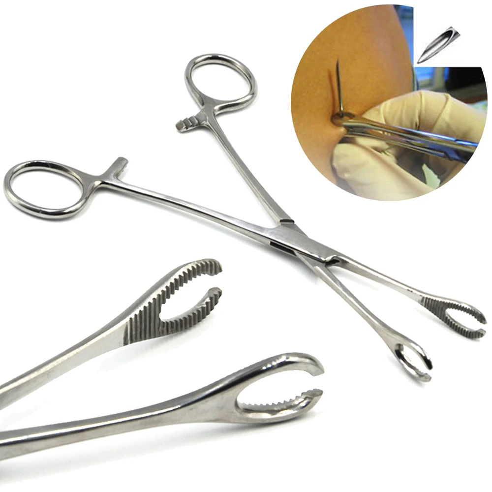 1PC Professional Premium Slotted Sponge Forceps Closing Ring Clamp Pliers Body Piercing Ear Tongue Septum Lip Piercing Tool