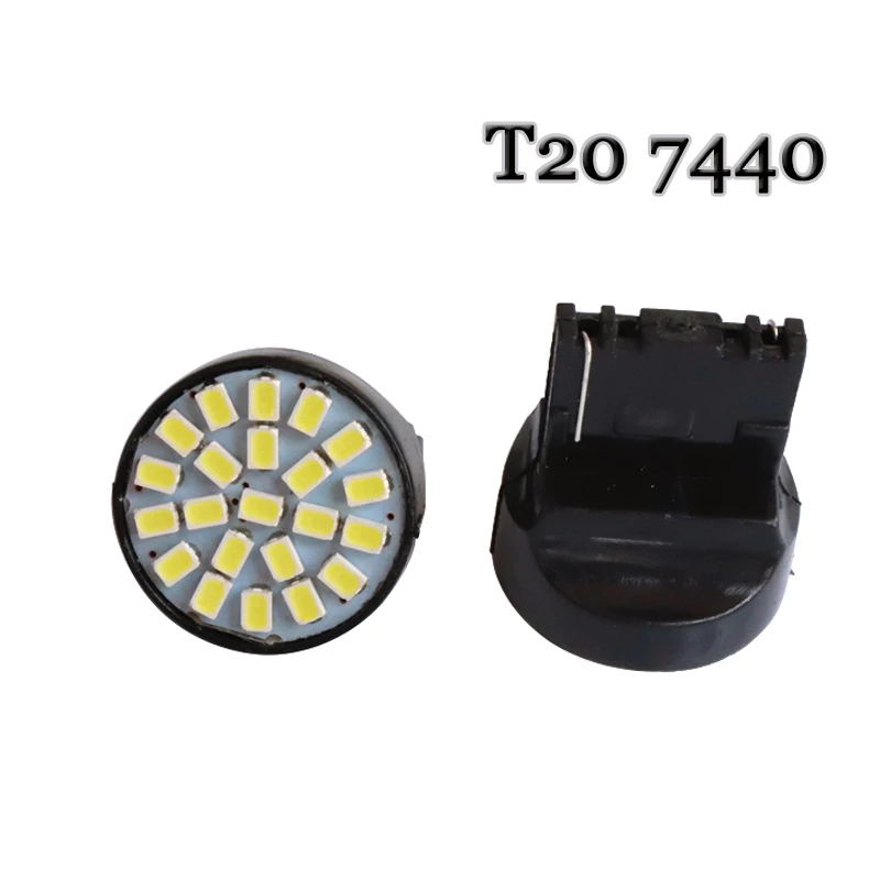 100X T20 W21W 7440 22SMD 1206 3020 LED Car Backup Stop Turn signal reverse light Rear Tail Yellow white blue red DC 12V