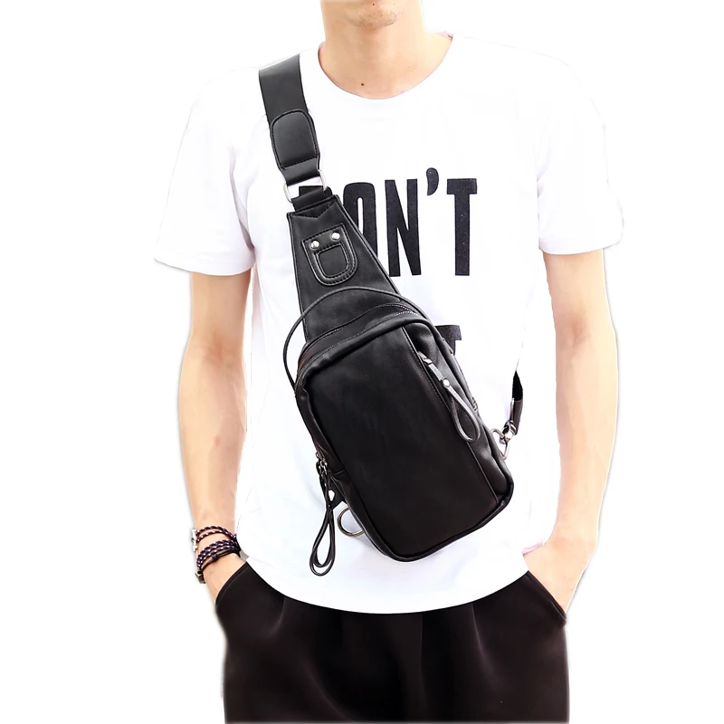 

Мужская нагрудная сумка, из искусственной кожи, для отдыха, PT1139