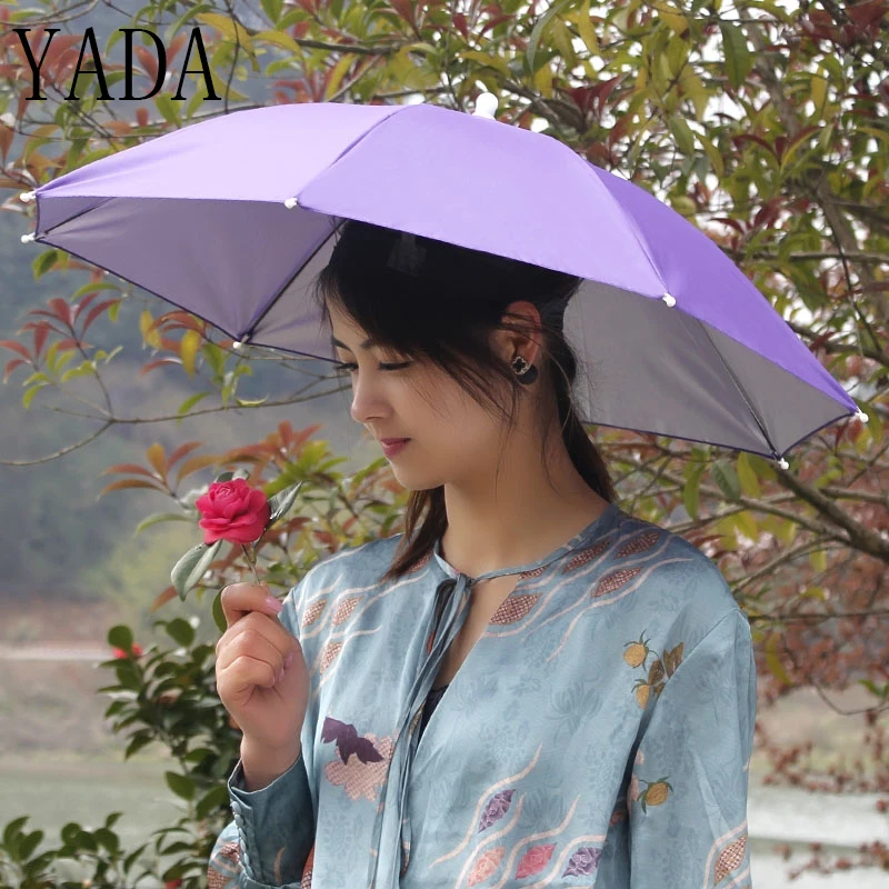 

YADA 65CM Foldable Fishing Hat Cap Headwear Rain Umbrella for Womens Hiking Beach Camping Cap Outdoor Sports Umbrellas Cap YS053