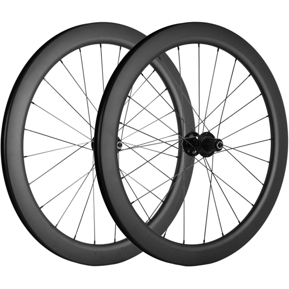 

700C Cyclocross Road Disc Brake Bike Carbon Wheelset 55mm Center Lock QR Type Chinese Carbon Bicycle Wheel