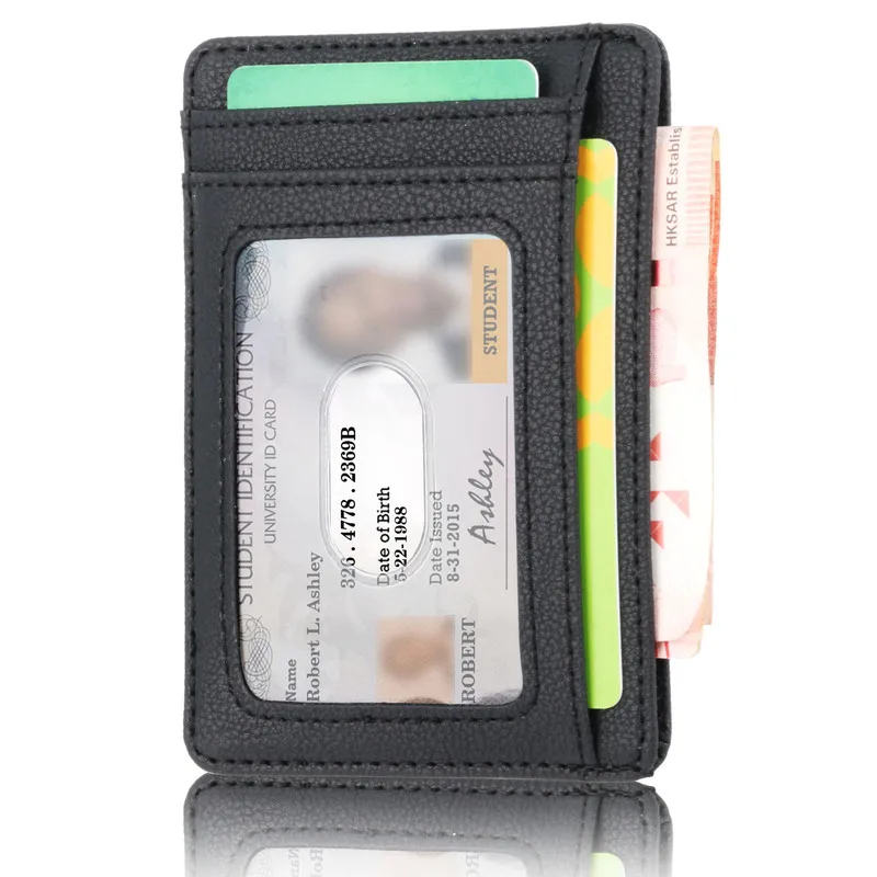New Arrival RFID Blocking Slim Men\'s Leather Credit Card Holder Women Business Mini Bank Card Case Wallet For Man Small Purse