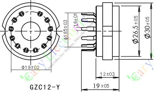الجملة والتجزئة 8 قطعة 12 دبوس السيراميك PCB أنبوب تفريغ المقبس توفير ل 50CA10 الصوت أنبوب أمبير أجزاء شحن مجاني