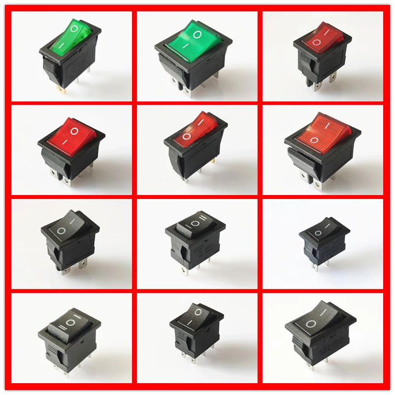 SPST KCD 3PIN 6PIN On/Off Square Rocker Switch DC AC 6A/250V Car Dash Dashboard Plastic Switch Dropshipping