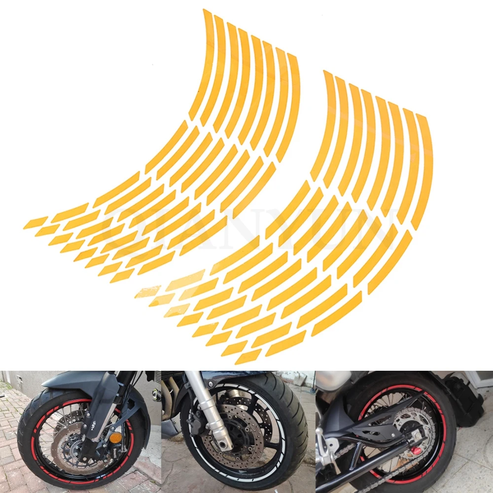 Autocollant universel de pneu de moto de voiture de 17-19 pouces, autocollant de jante réfléchissant pour KAWASAKI Z250 Z300 Z750 Z750S Z800 Z900 Z1000