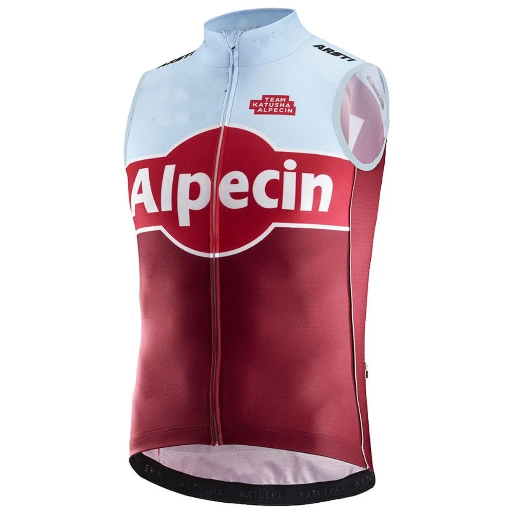 Windproof 2018 KATUSHA ALPECIN TEAM Sleeveless Cycling Jacket Vest Gilet Mtb Clothing Bicycle Maillot Ciclismo Bike Clothes