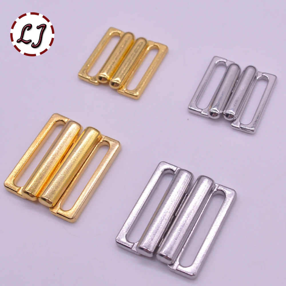 10pcs/lot 14mm/20mm Craft silver gold metal Rectangle Tape Closure Hook & Clasp Waist Extenders Sewing On Clothes Bra Clip Hooks