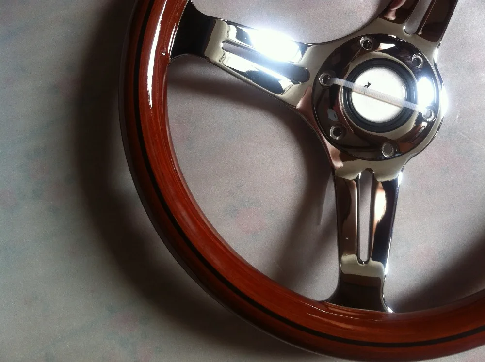 stock  350MM 14inch Wood Phoebe steering wheel racing steering wheel three racing Phoebe