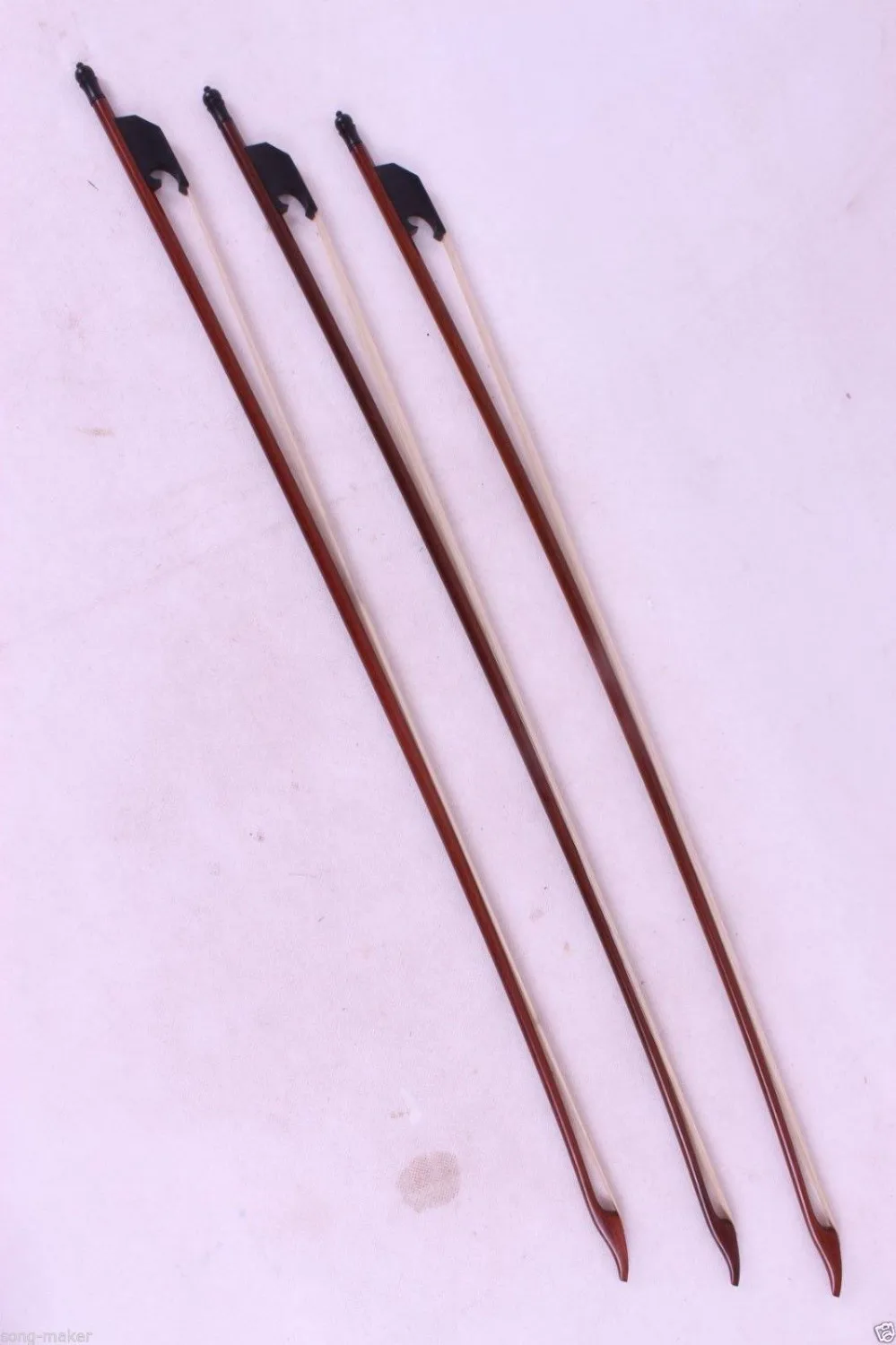 3 pcs 4/4 Violin Bow Baroque ebony  Straight High Quality #R3-1