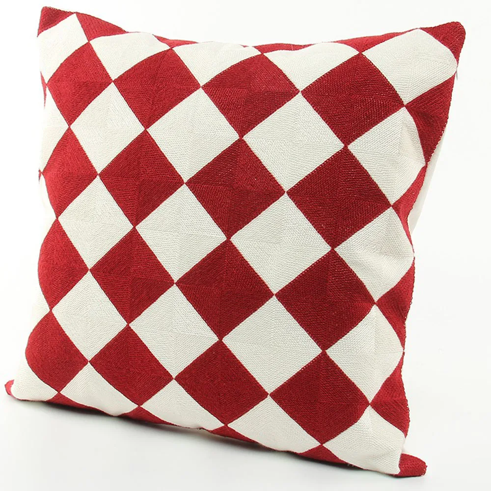 

ESSIE HOME Chain Embroidery Geometric Pattern Diamond Pattern Plaid Home decoration High End Cushion Cover Pillow Case