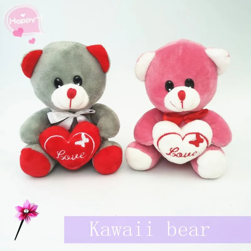 

17 cm Creative Teddy Bear Plush Animal Plush Toys 100% Premium PP Cotton Filled Teddy Bear Toys Heart Bear Gifts for Kids