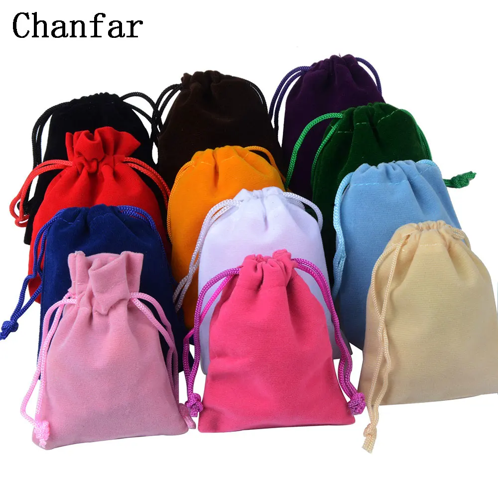 25pcs/Lot 7x9cm Jewelry Packing Velvet Bags Gift Display Packing Storage Wedding Candy  Drawstring Pouches Wholesales